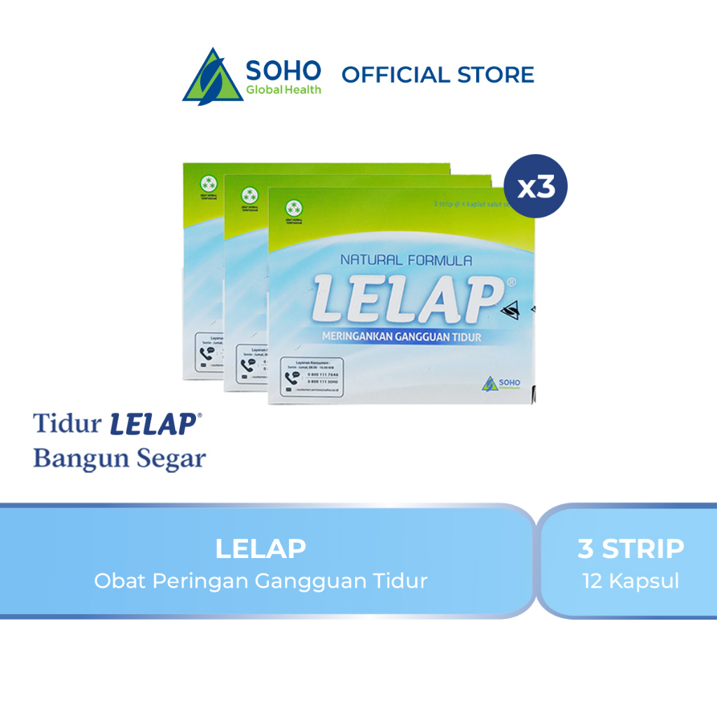 Jual Lelap Obat Peringan Gangguan Tidur Insomnia 5 Strip (20 Tablet