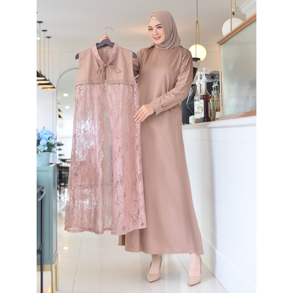 Jual Gamis Swelles Gamis Set Inner Dan Outer 2 In 1 Brukat Mix Toyobo