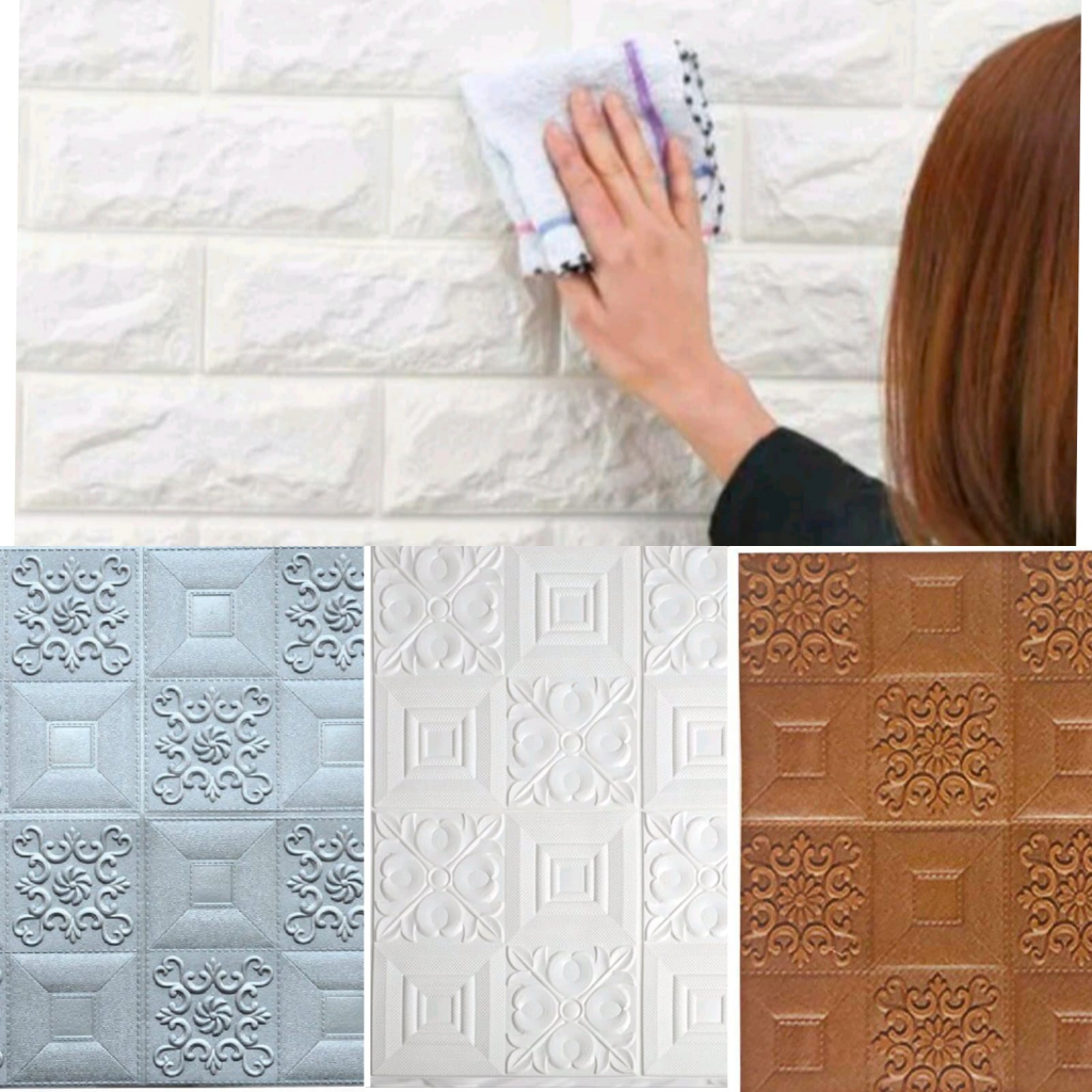 Jual Wallpaper Foam Bata Sticker Dinding 3D Wallpaper Embossed