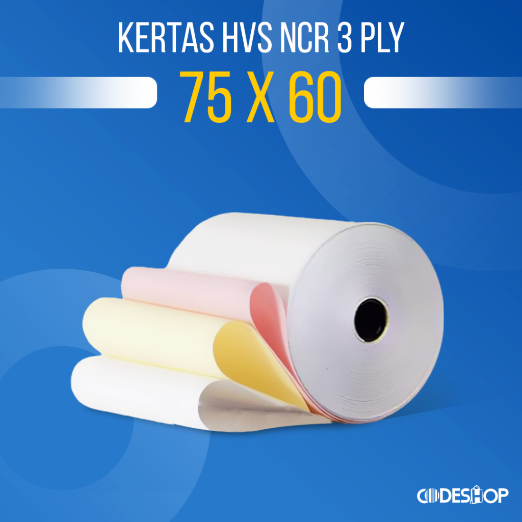 Jual Kertas Struk Kasir NCR 75 X 60 mm - 3PLY - Rangkap 3 - NCR 3 PLY ...