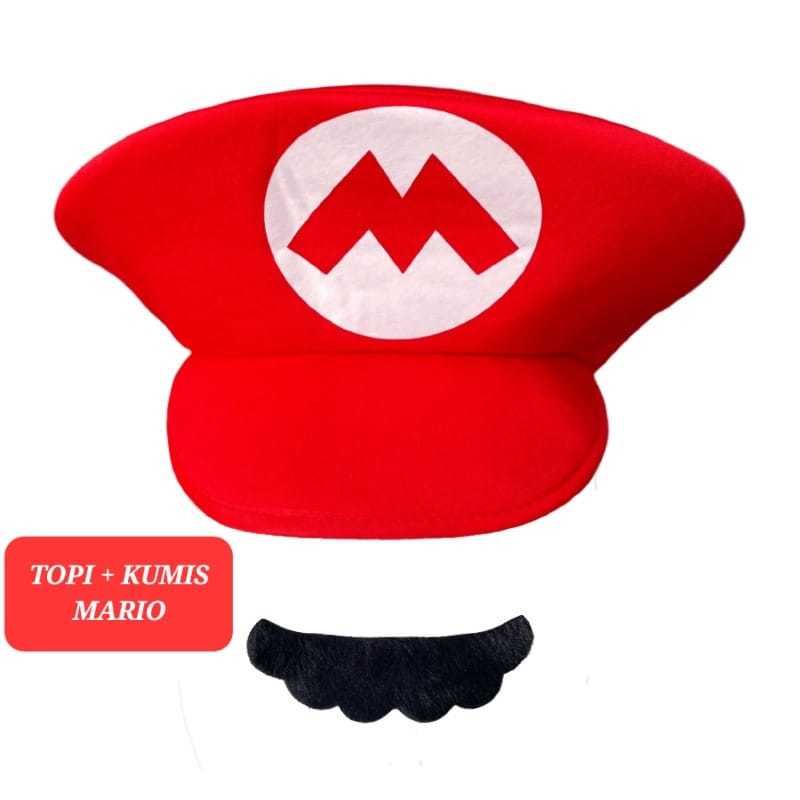 Jual MILANBERRY TOPI + KUMIS MARIO LUIGI AKSESORIS PESTA COSPLAY ...
