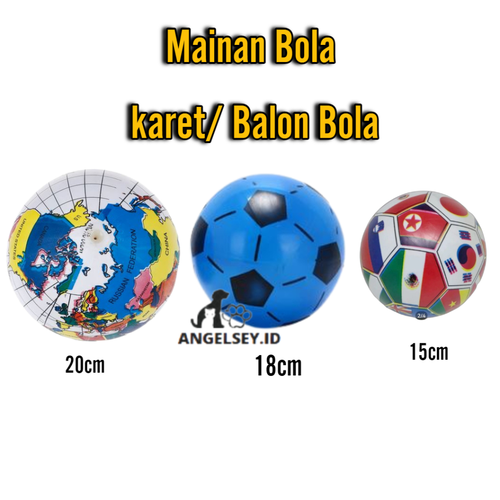 Jual Terbaru ! Mainan Anak Bola Karet Vynil / Bola Warna/Bola Globe