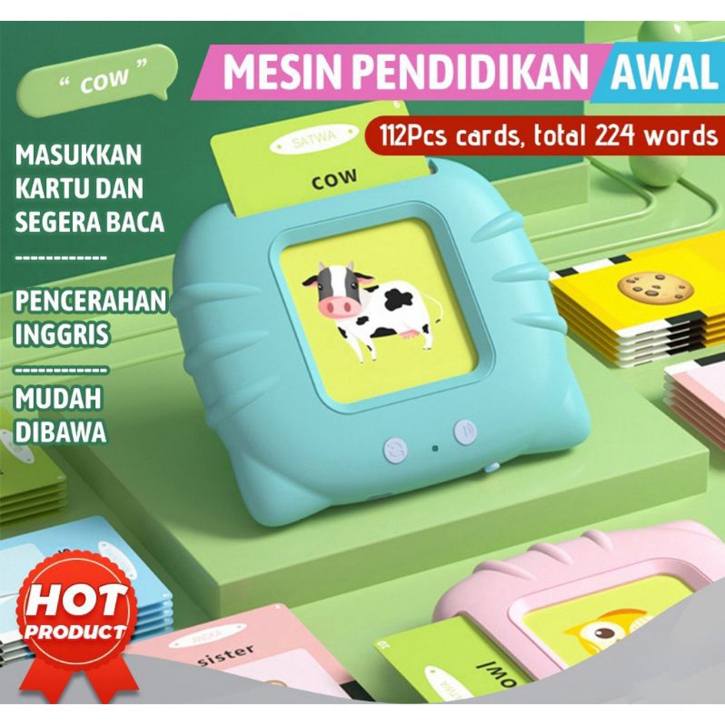 Jual Card Early Education Bilingual Device Mainan Flash card bersuara ...