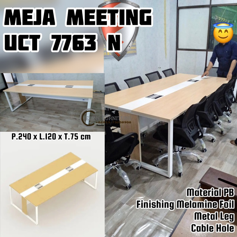 Jual Meja Meeting | Meja Rapat Sonoma cream-White 240x120 cm | Shopee