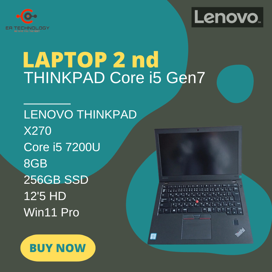 Jual LENOVO THINKPAD X270 Core i57200U 8GB 256SSD 12'5 HD Win11 Pro