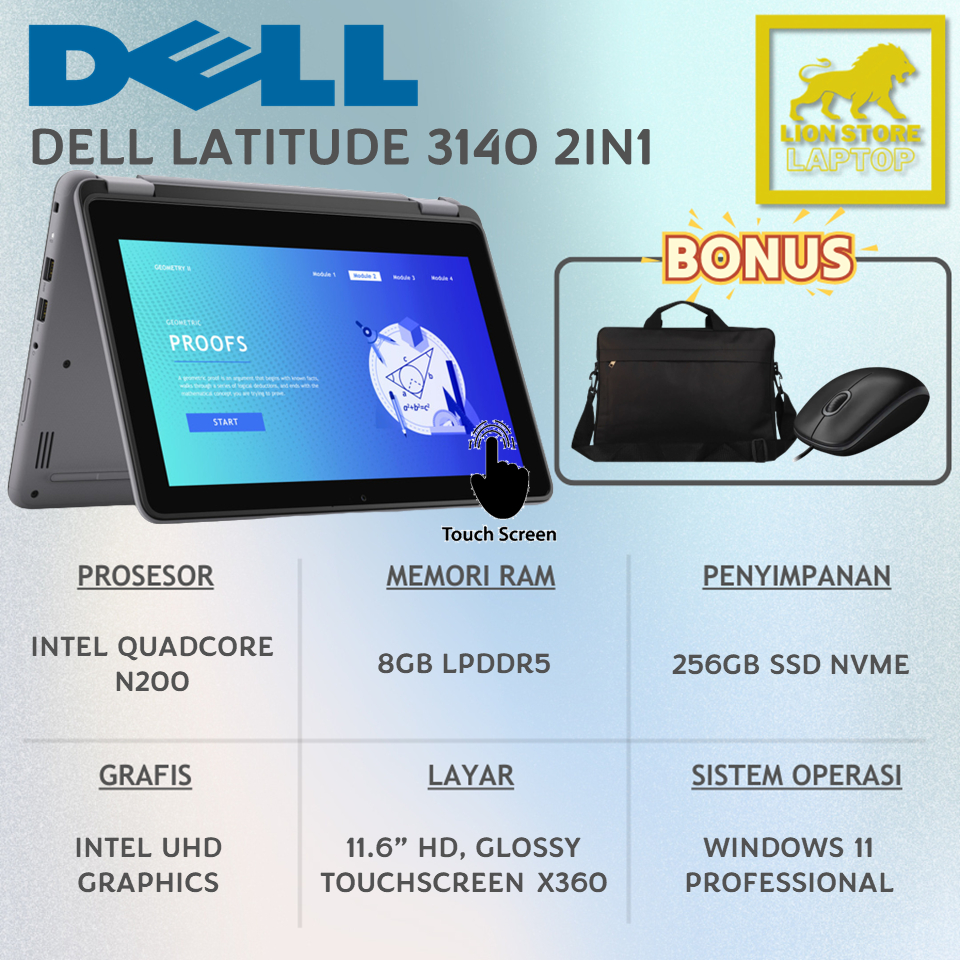 Jual Laptop 2in1 Touchsceen Dell Latitude 11 3140 Intel N200 RAM 8GB ...