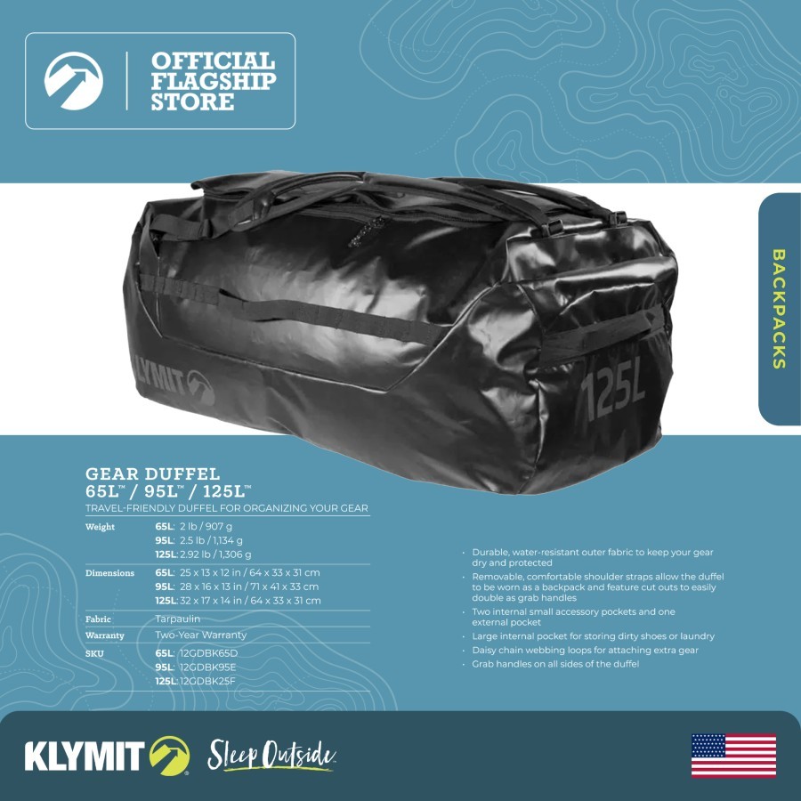 Jual Klymit Gear Duffel Black Shopee Indonesia