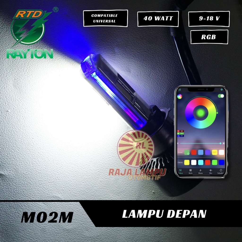 Jual LAMPU MOTOR RTD M02M-RGGB SENJA BIRU LED 6 SISI RTD HEAD LAMP M02M ...