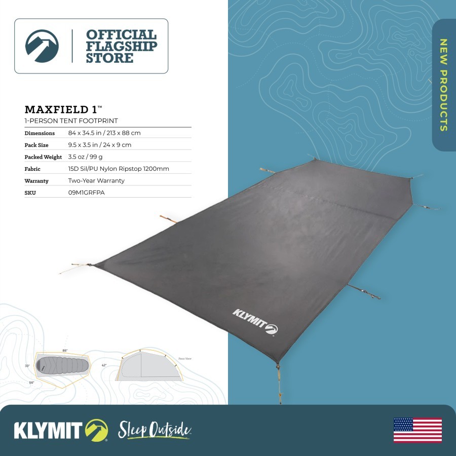 Jual Klymit Maxfield 1 Ultralight Backpacking Tent Footprint Shopee