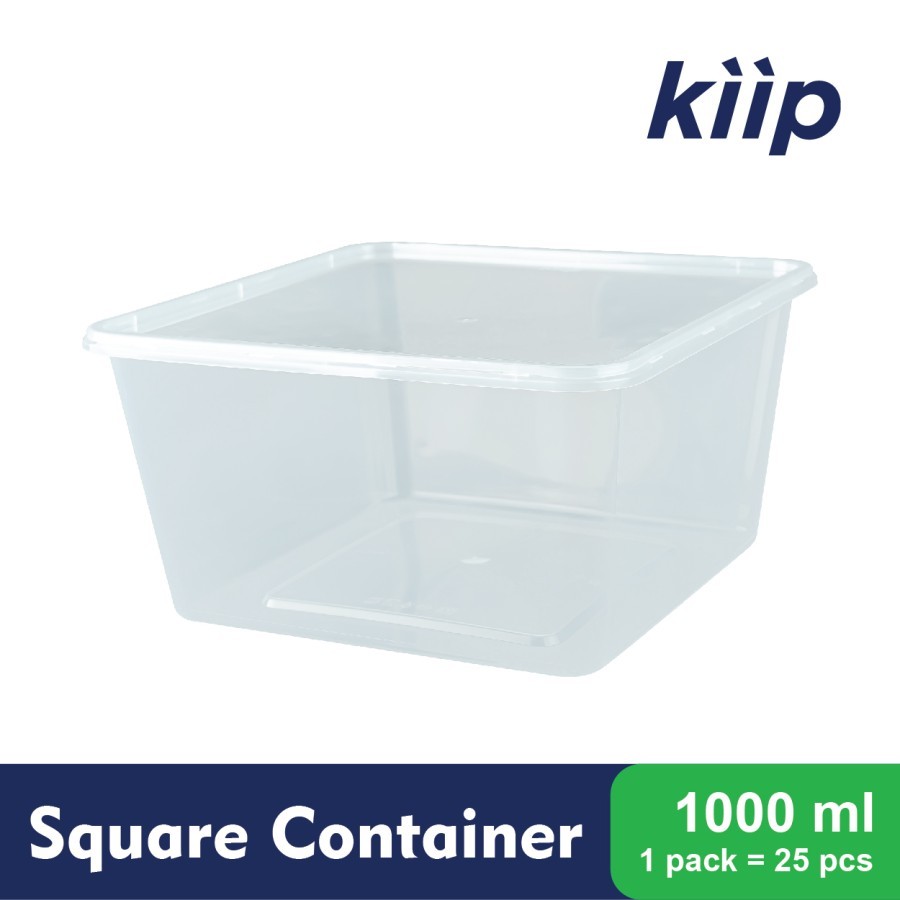 Jual Thinwall Square 1000ml 1500 Ml Kiip Kotak Makan Plastik