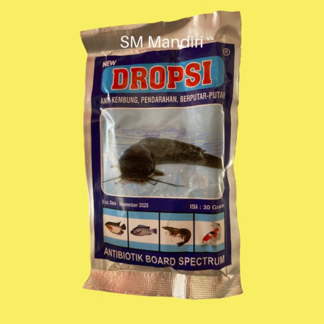 Jual Dropsi 30grantibiotik Untuk Ikan Kembungpendarahandan Berputar