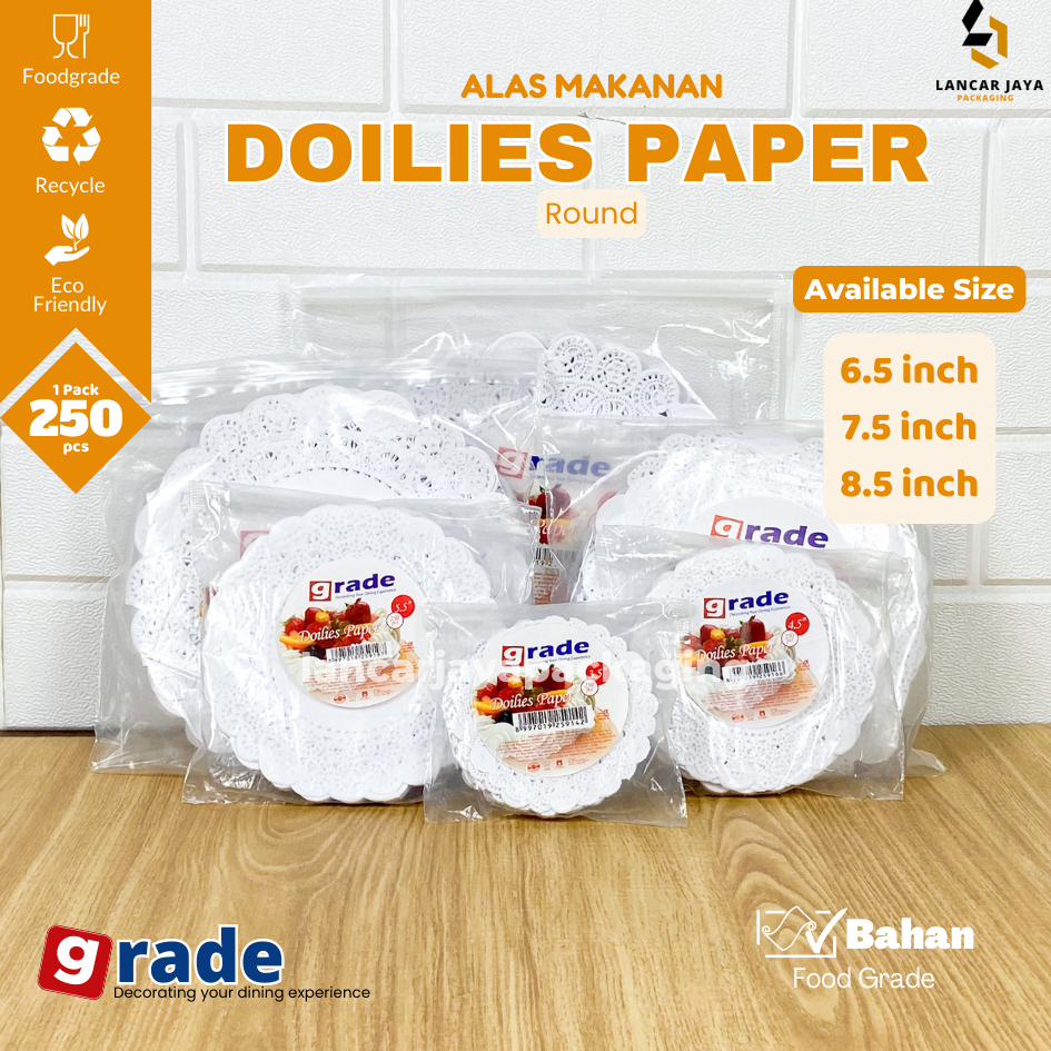 Jual Grade Kertas Renda Putih Alas Kue Roti Baking Paper Doilies Dolies ...