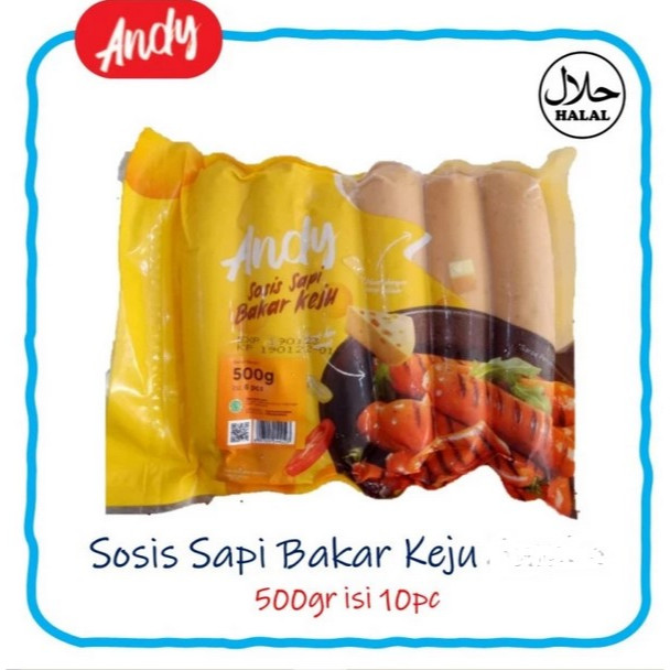 Jual Andy Sosis Sapi Bakar Cheese Mini 500Gr isi 10 pcs | Shopee Indonesia