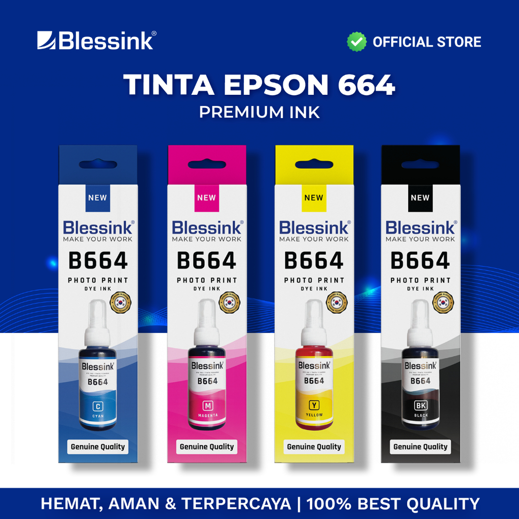 Jual Tinta Epson 664 Blessink High Quality For Printer L121 L100 L110 L120 L200 L210 L220 L310 9822