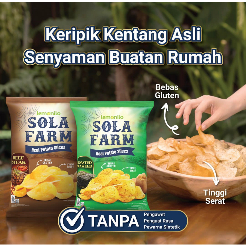 Jual LEMONILO Sola Farm 45g - Keripik Kentang - Roasted Seaweed / Beef ...