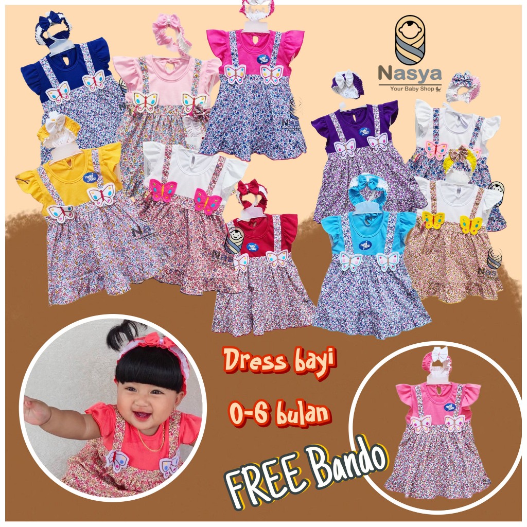 Jual [P-030] Dress Bayi perempuan / Dress Anak Perempuan Usia 0-6 Bulan