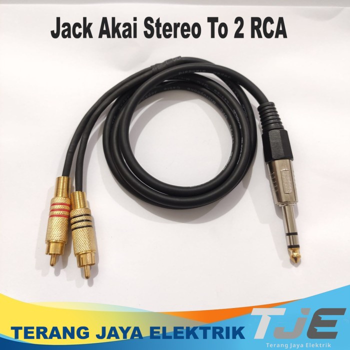 Jual Kabel Audio Jack Akai Stereo To Dual Rca Gold Canare