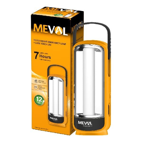 Jual Meval 12 LED Bright Emergency + 0.5W Senter LED - Putih Lampu ...