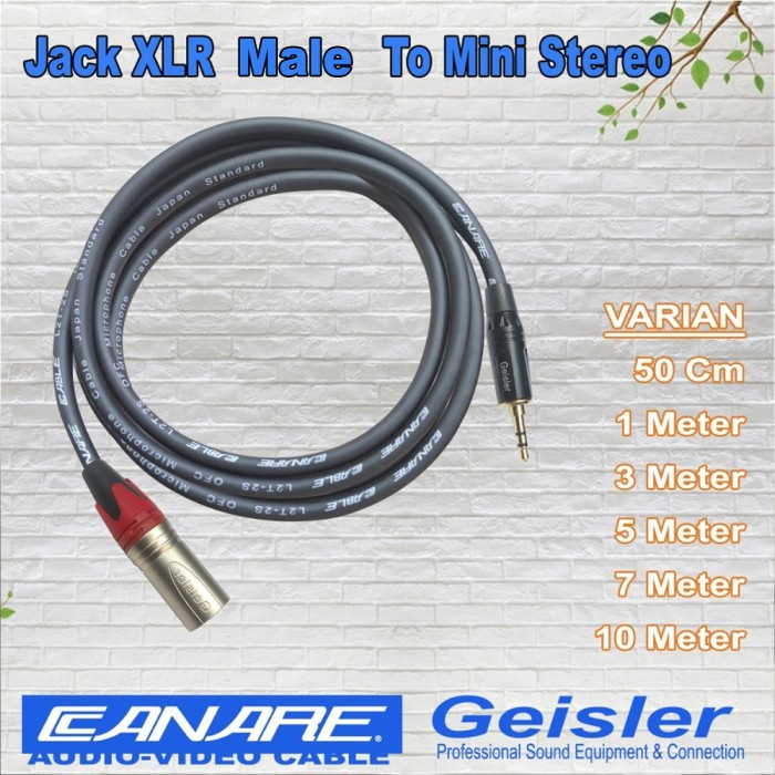 Jual Kabel Pro Jack Xlr Male Geisler To Mini Stereo Geisler Canare