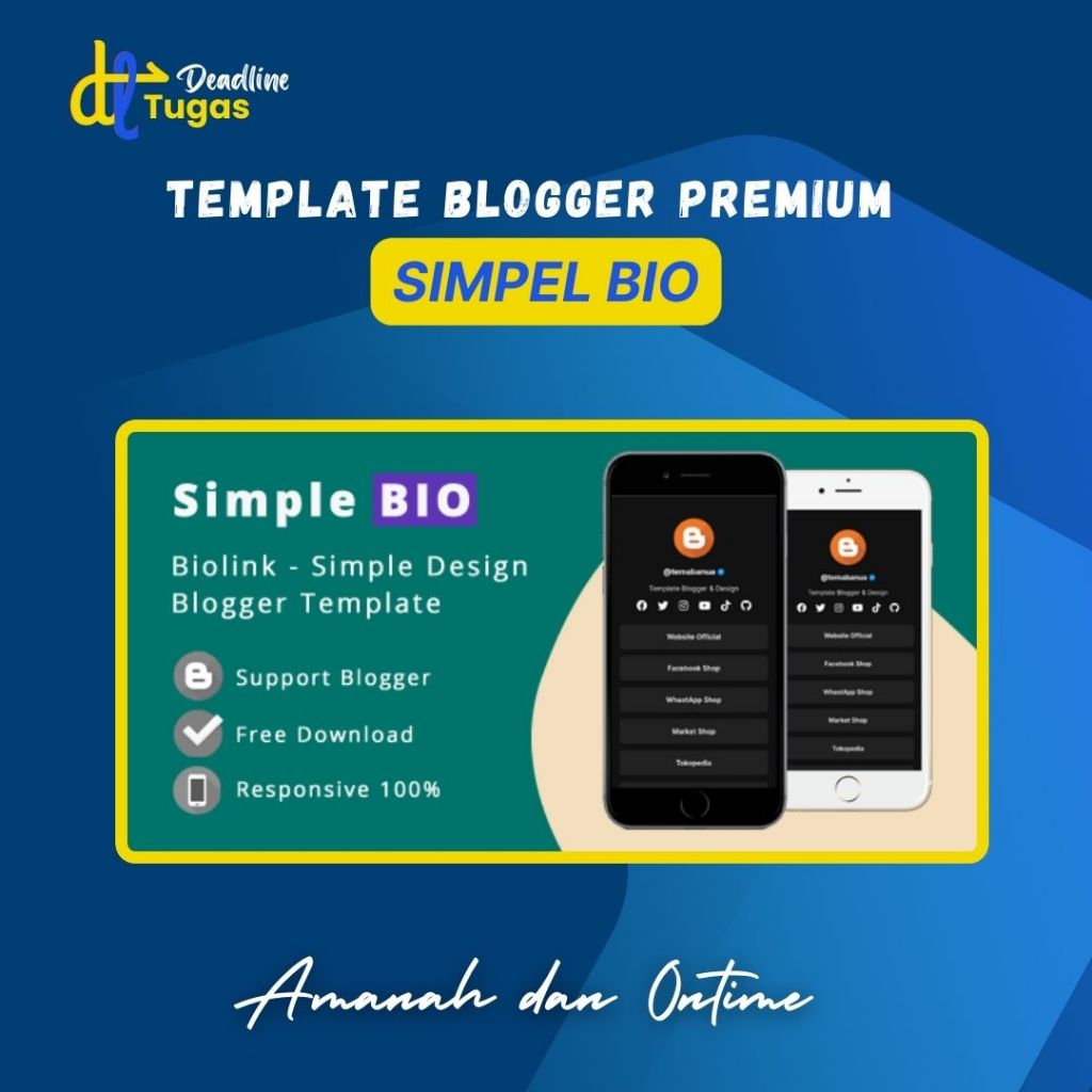 Jual Template Blogger Premium Simple Bio | Shopee Indonesia
