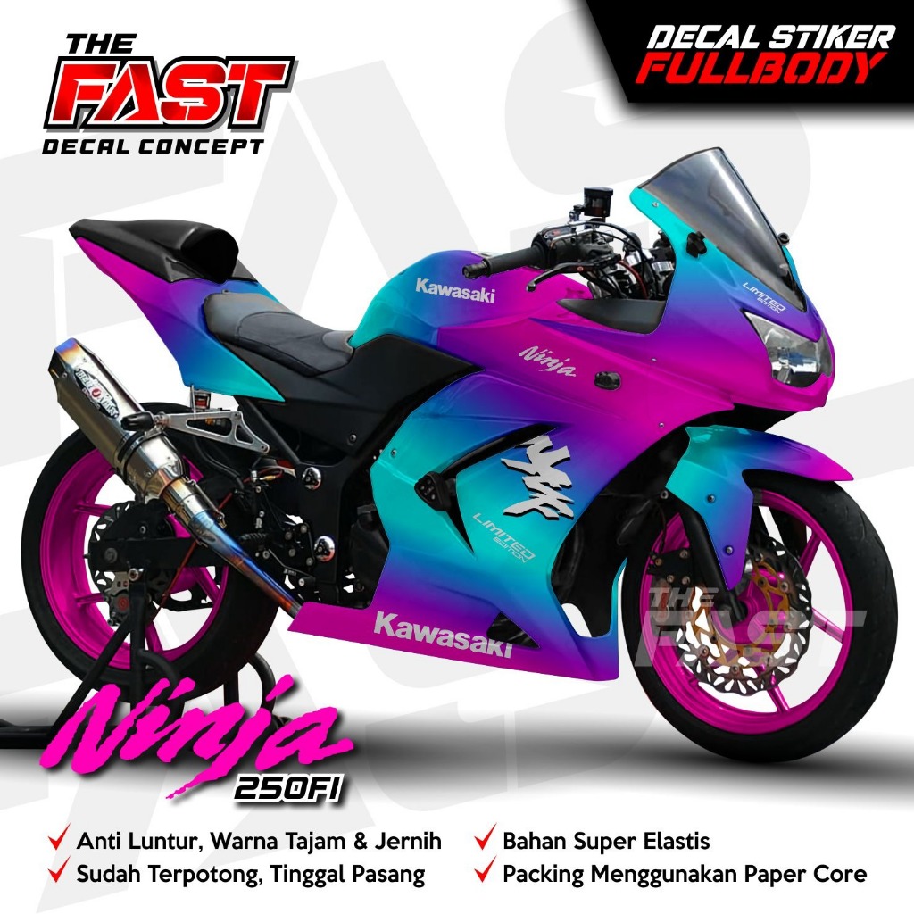 Jual Decal Ninja 250 Fi Fullbody Bunglon Sticker decal motor Ninja ...