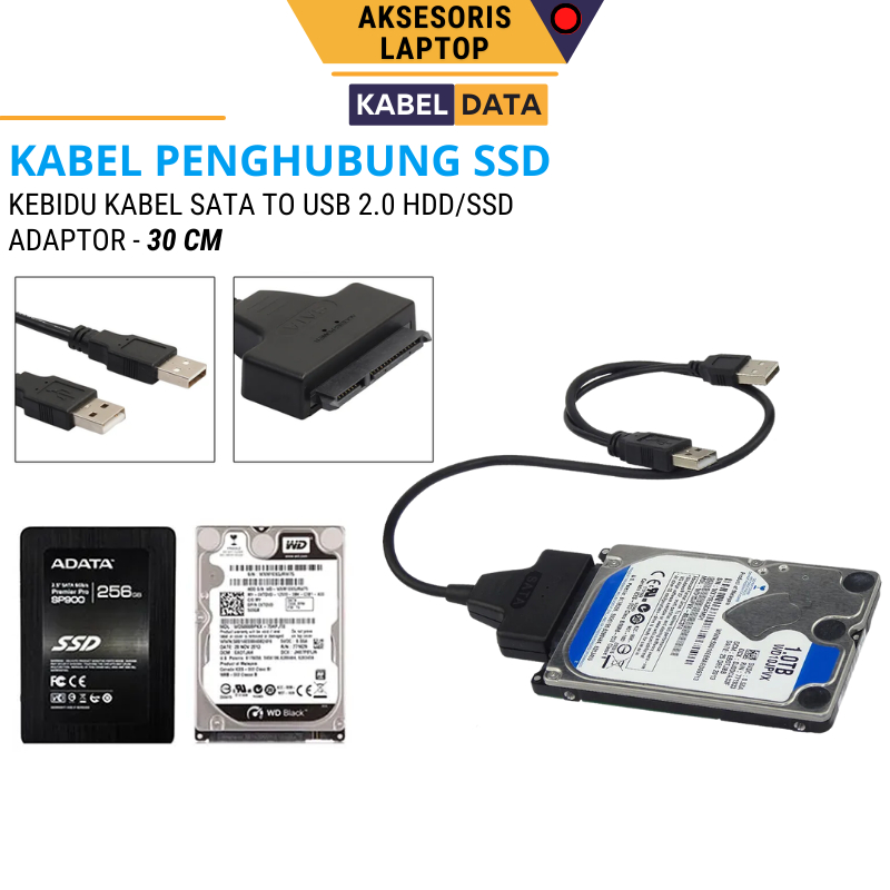 Jual HDD / SSD SATA Konverter Kabel Converter SATA ke USB 2.0 HDD / SSD ...