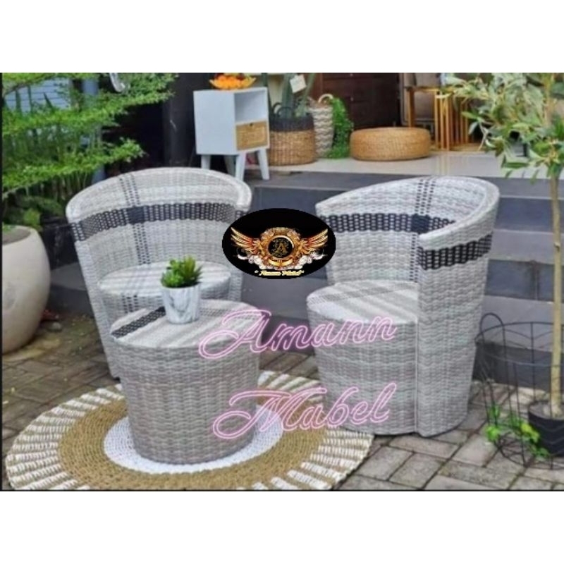 Jual Kursi Teras Depan Rumah Santai Rattan Sintetis Model Kursi Teras