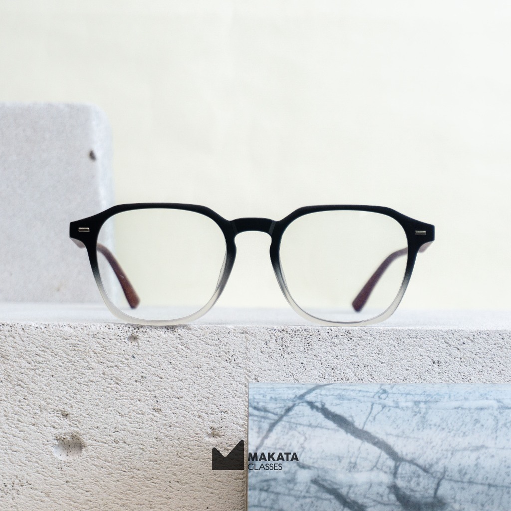 Jual MakataGlasses - Frame Kacamata Kotak tangkai motif wood - NARADA ...