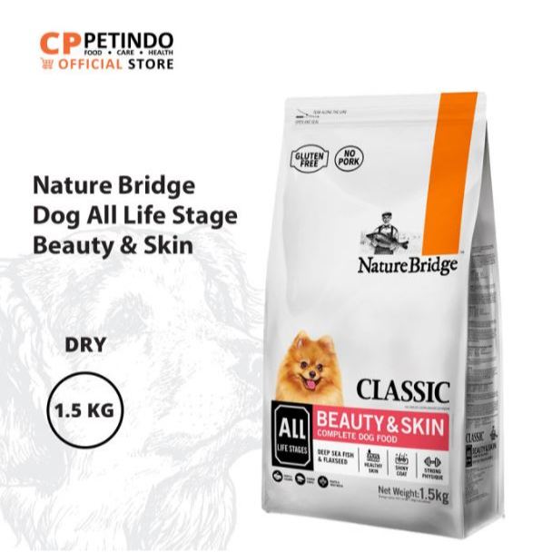 Jual Nature Bridge Beauty Skin Dog 1.5KG Food Salmon All life