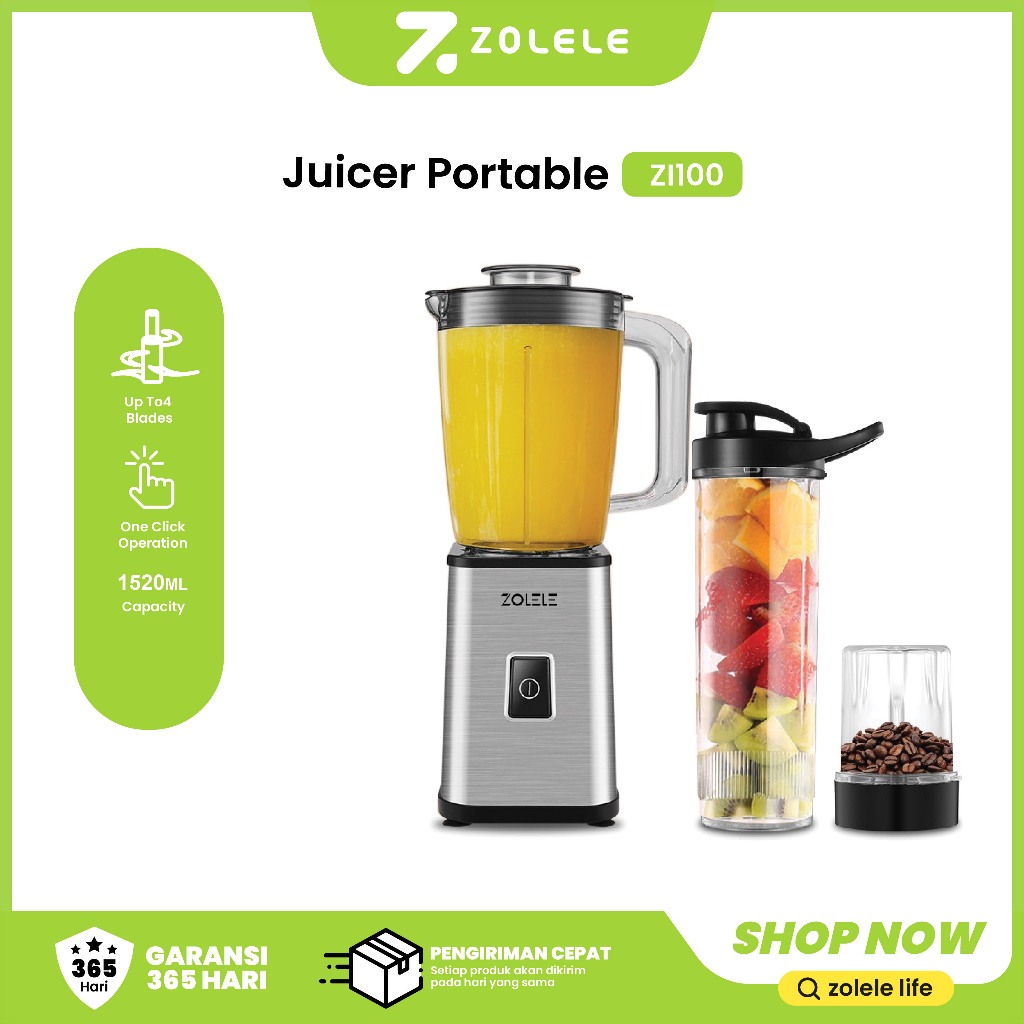 Jual ZOLELE Blender Juicer 3 in 1 Multi Pressed Fruit Juicer Portable