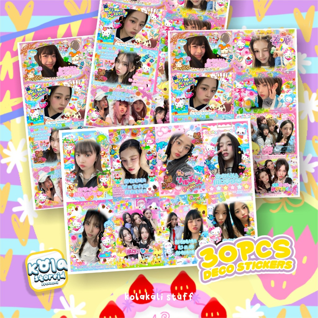 Jual 30PCS NEW JEANS PURIKURA CUTE STICKER DECO • STIKER FREEBIES • STIKER LUCU • STIKER ALA