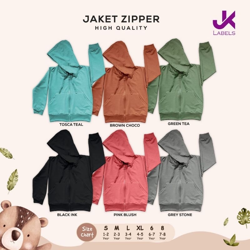 Jual [D] JK LABELS JACKET ZIPPER / Jaket Anak Resleting (1-8 tahun ...