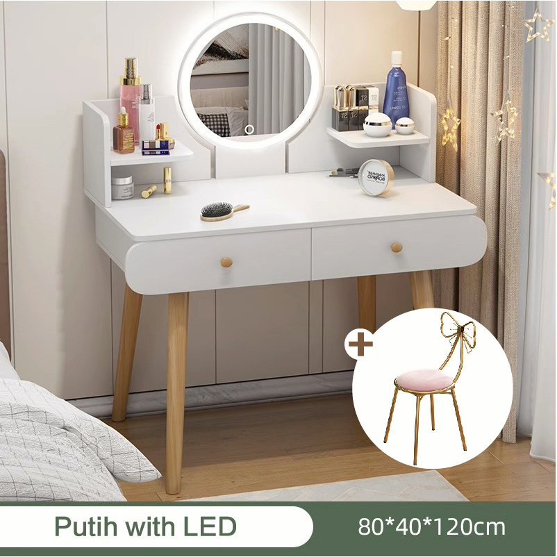 Jual Damaindah Meja Rias Set Kursi Pita / Meja Rias Lampu LED/Meja Rias ...