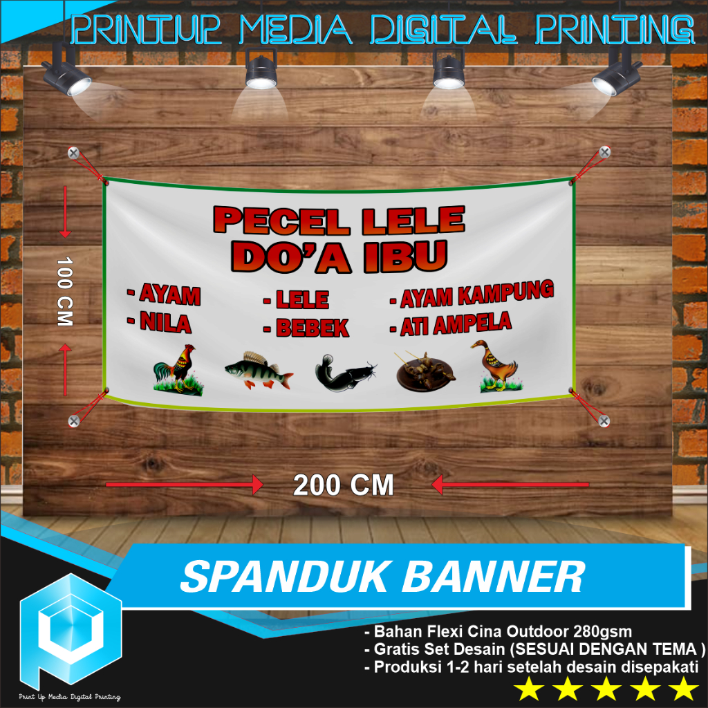 Jual CETAK SPANDUK BANNER BALIHO PECEL LELE FREE DESAIN CUSTOM | Shopee ...