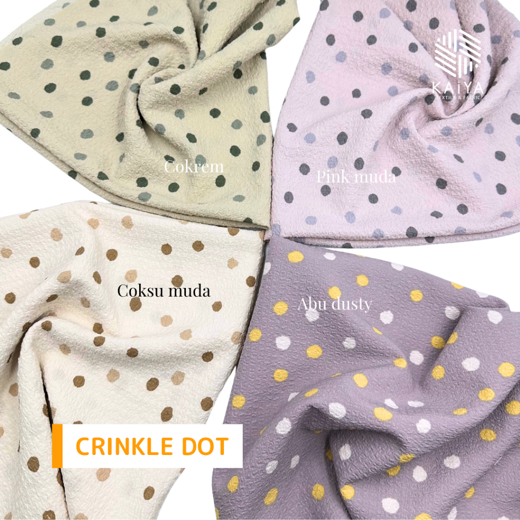 Jual Bahan Kain Crinkle Cringkle Kringkel Kringkle Dot per 0,5 meter ...