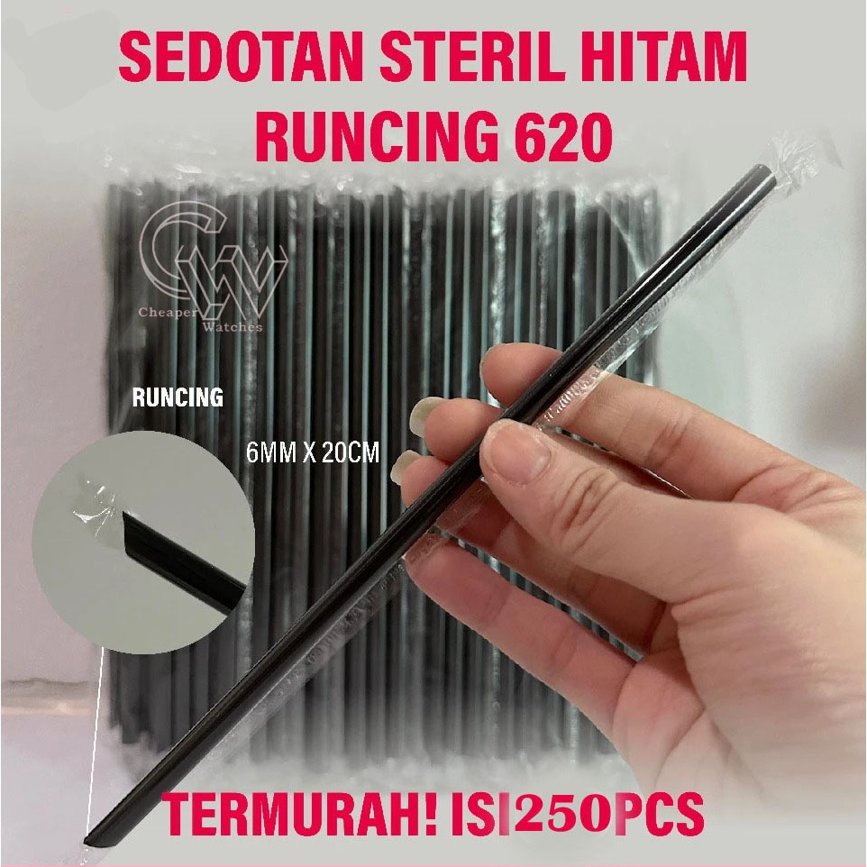 Jual CheaperIsi 250/Pack Sedotan Plastik Kopi Lancip 6mm x 20cm