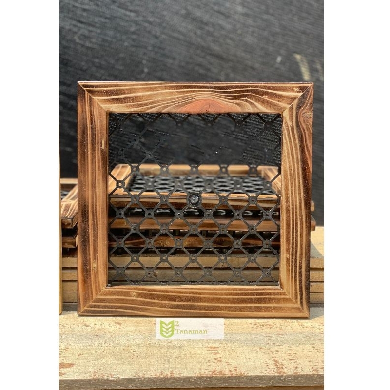 Jual frame platycerium/Simbar + drainase ukuran 30cmx30cm kayu jati ...