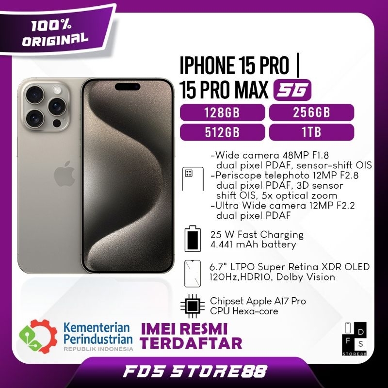 Jual Apple iPhone 15 Pro | 15 Pro Max Resmi | Shopee Indonesia