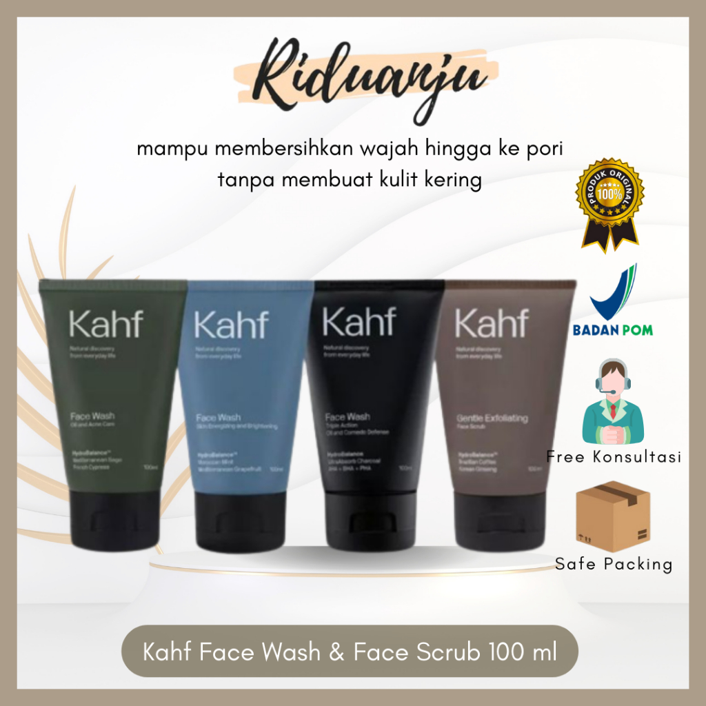 Jual Kahf Face Wash & Face Scrub 100 ml All Variant Sabun Cuci Muka