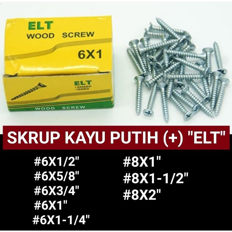 Jual Skrup Kayu Putih Elt Sekrup Galvanis Putih Sekrup Skrup Tapping Mur Baut Semua