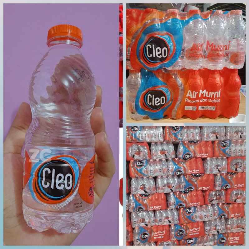 Jual Air Minum Botol Cleo 220ml 1 Krat Isi 24 Botol Shopee Indonesia 9573