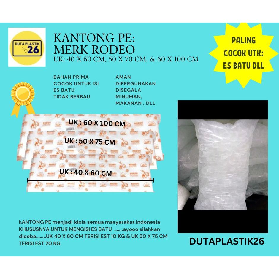 Jual Kantong Plastik Es Batu Minyak Santan Gula PE Rodeo Orange ...