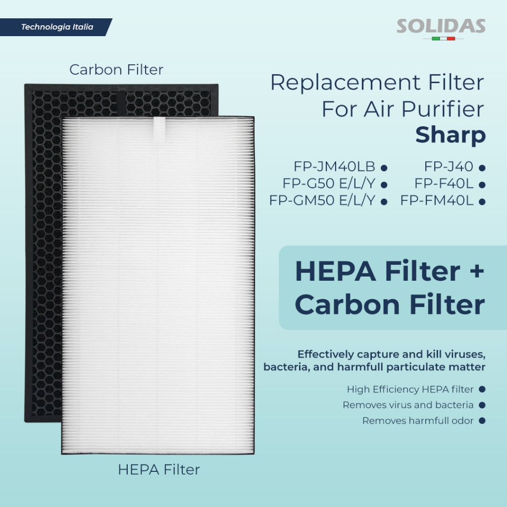 Jual Replacement Filter Air Purifier Sharp FP-J40Y FP-J50Y FP-G50Y FP ...