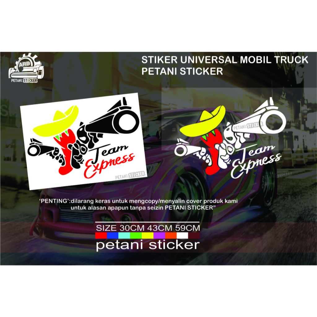 Jual stiker sticker mobil pick upp truck team lombok/cabe team express