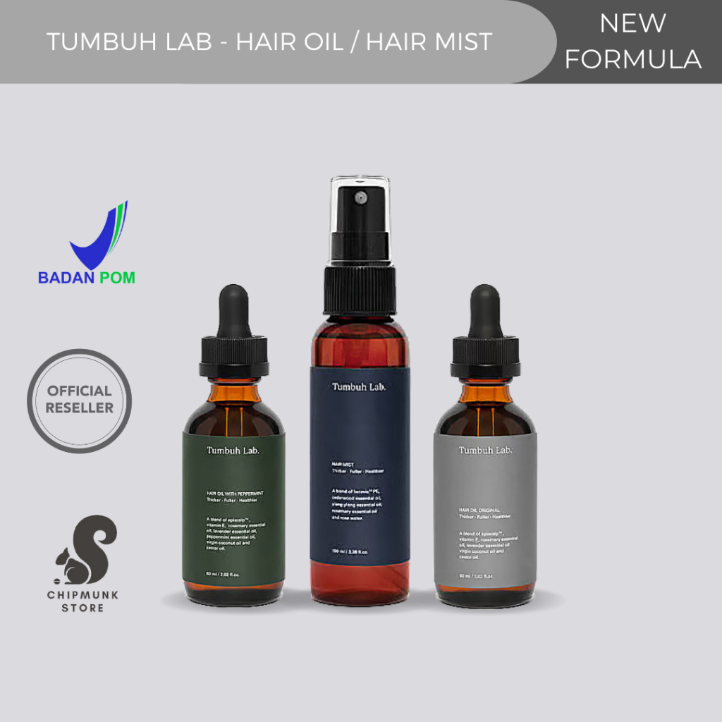 Jual [New Formula] Tumbuh Lab Oil Peppermint / Oil Original / Hair Mist ...