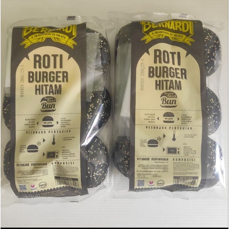 Jual Roti Burger Hitam isi 6 | Bernadi Roti Burger Hitam | Shopee Indonesia