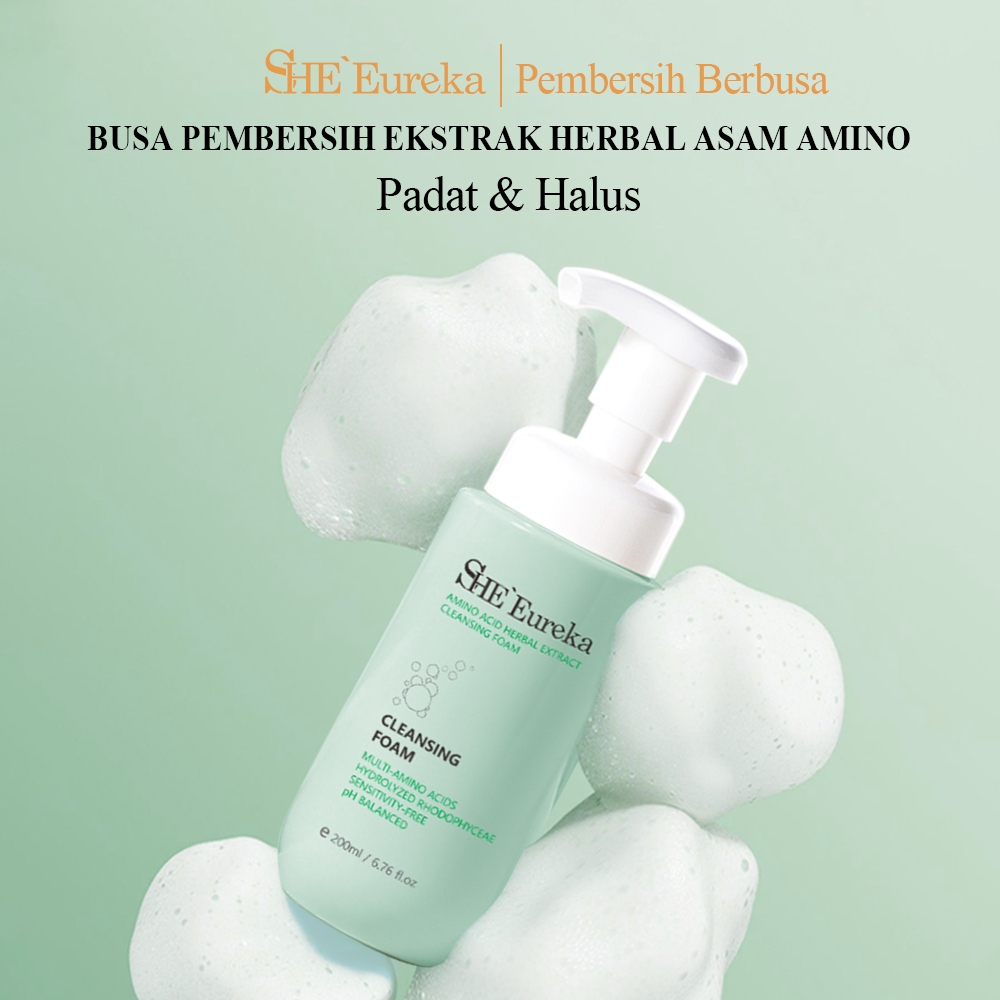 【Beli 1 Gratis 1】SHE Eureka 200ml Busa Pembersih Asam Amino Pembersih Berbusa Yang Lembut Dan Dalam Dengan Busa Yang Pekat