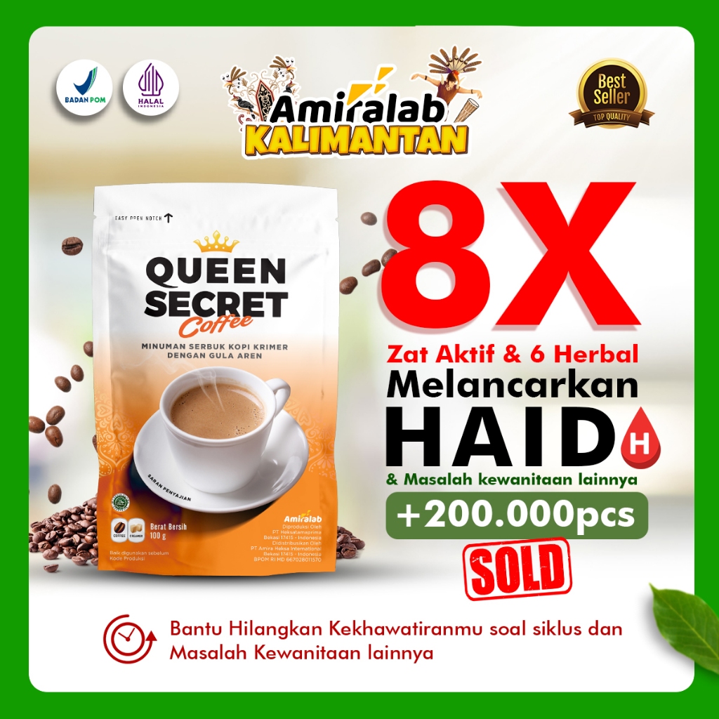 Jual Amiralab Queen Secret Coffee Minuman Kopi Pelancar Haid Telat Menstruasi Terlambat Siklus 2817