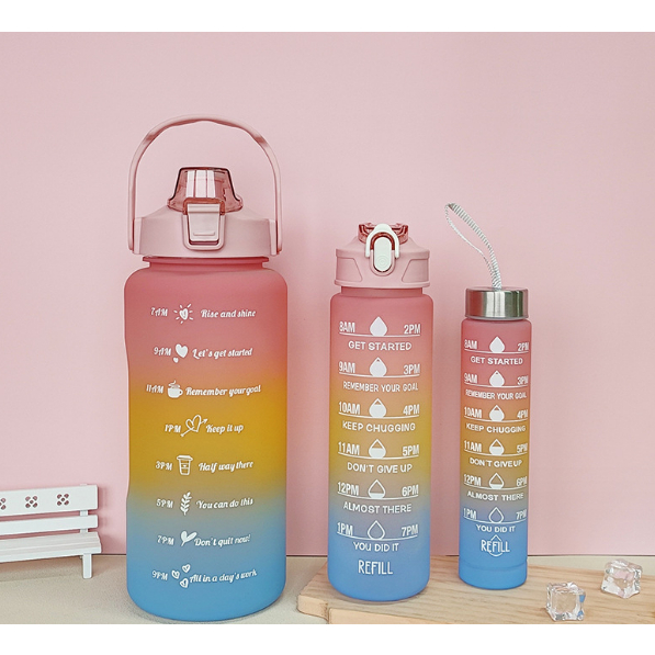 Jual Mehaa 3pcs Botol Beranak Botol Minum Viral set Warna Gradasi 3in1 ...
