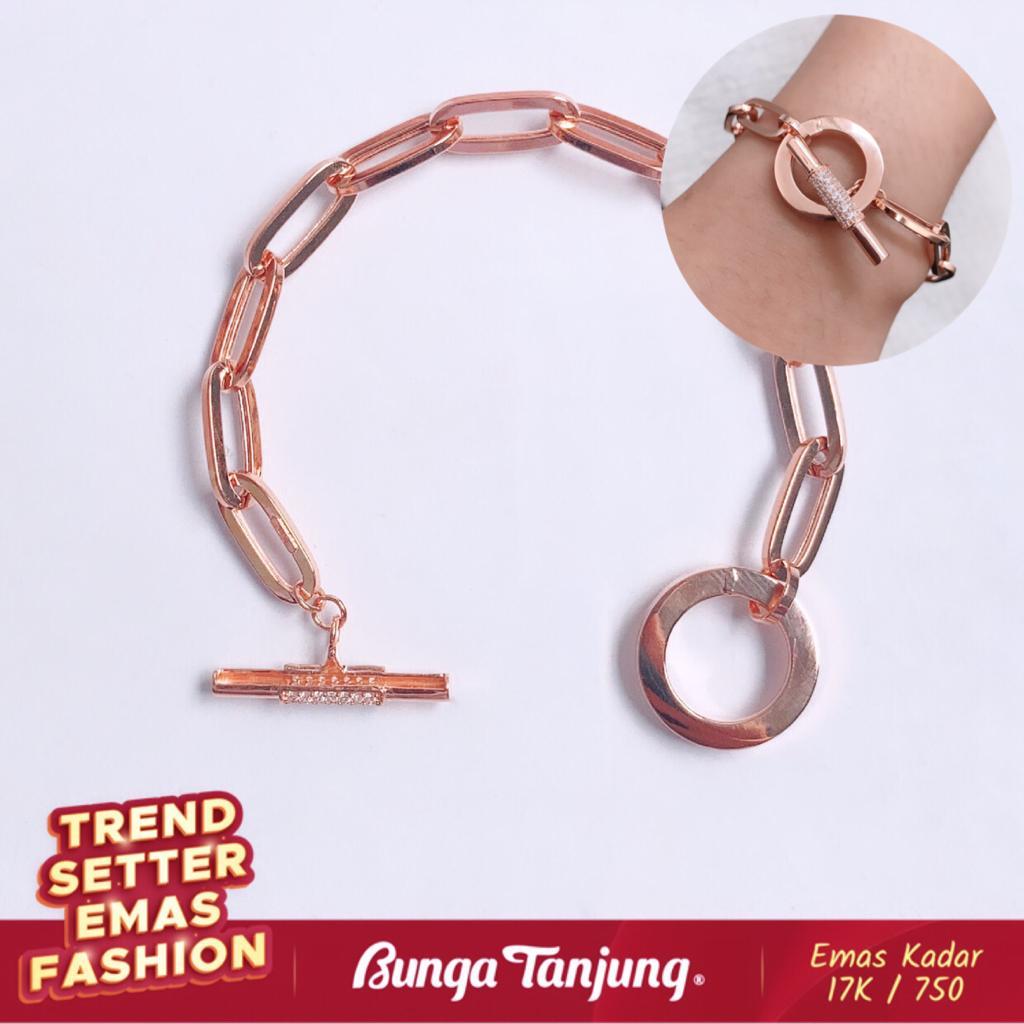 Jual GELANG TOOGLE PAPERCLIP EMAS 17K BUNGA TANJUNG GOLD Shopee